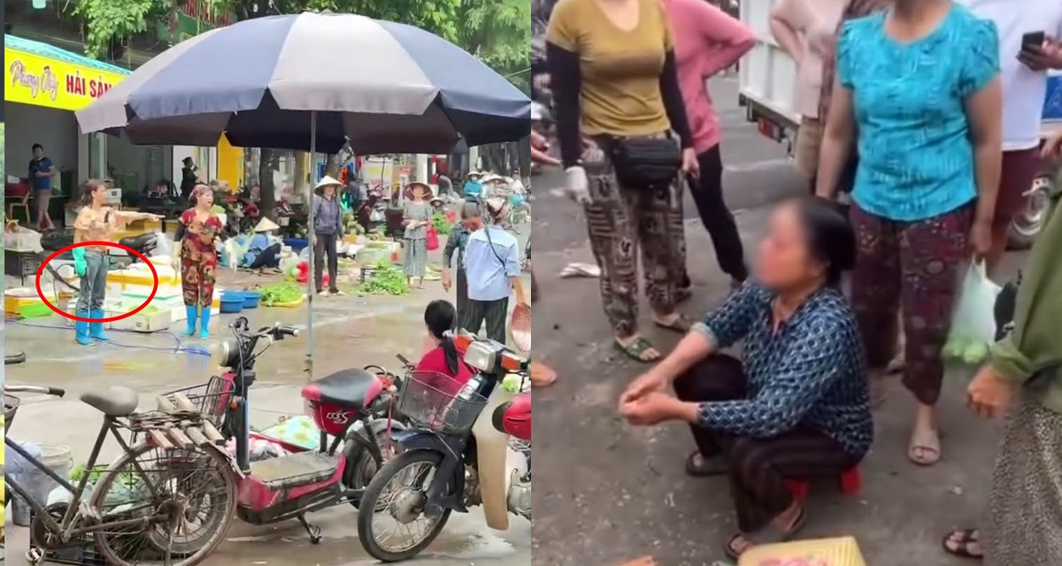 Danh t&iacute;nh chủ cửa h&agrave;ng hải sản xịt nước v&agrave;o mặt b&agrave; b&aacute;n rau đến chảy m&aacute;u v&igrave; tranh chấp chỗ ngồi