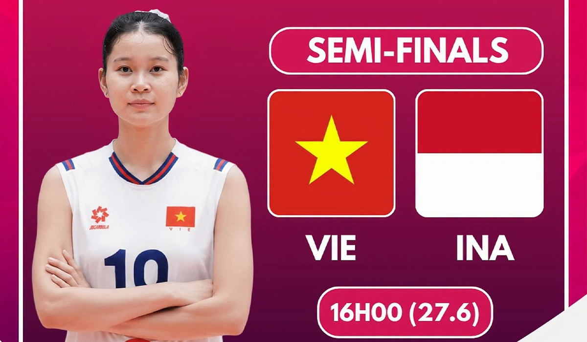 TRỰC TIẾP b&oacute;ng chuyền nữ Việt Nam vs Indonesia - Link xem b&aacute;n kết b&oacute;ng chuyền nữ U18 Đ&ocirc;ng Nam &Aacute; 2026