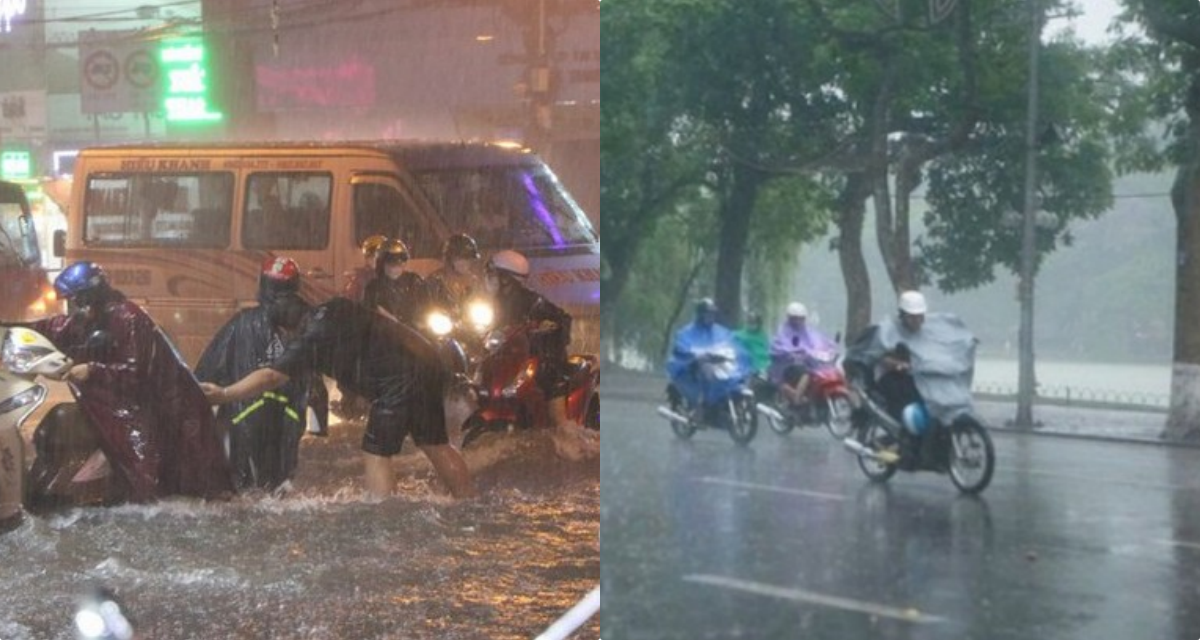 Trung t&acirc;m Kh&iacute; tượng ph&aacute;t cảnh b&aacute;o n&oacute;ng: H&agrave; Nội mưa d&ocirc;ng diện rộng, nhiều địa phương b&aacute;o động lũ qu&eacute;t