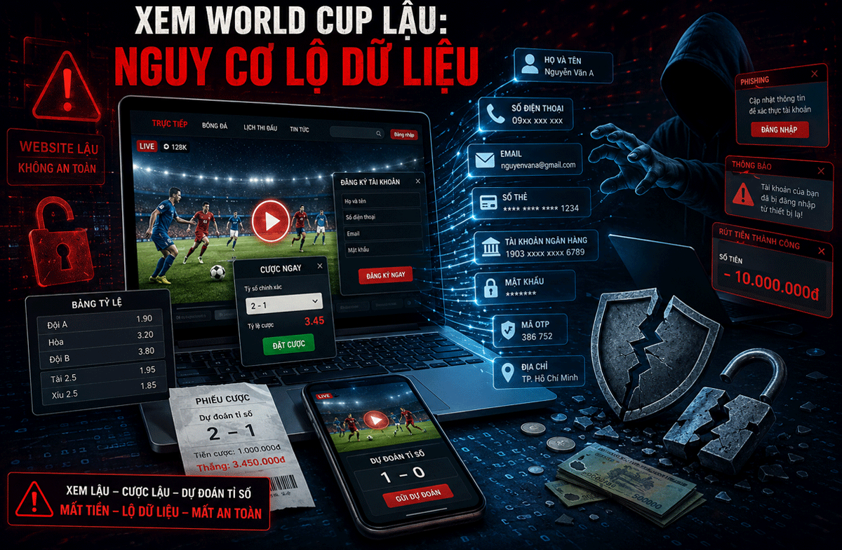 Cảnh b&aacute;o mất tiền v&agrave; loạt dữ liệu c&aacute; nh&acirc;n quan trọng khi xem World Cup lậu, c&aacute; cược v&agrave; dự đo&aacute;n tỉ số