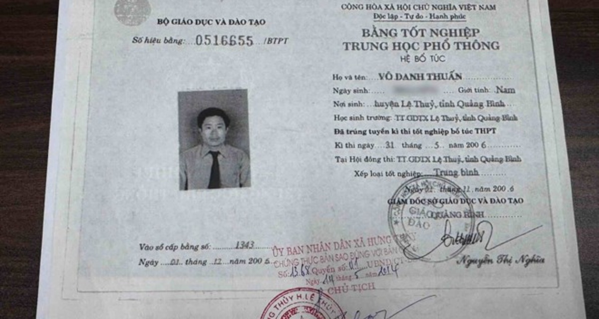 Th&ocirc;ng tin kiểm tra vụ c&aacute;n bộ x&atilde; ở Quảng Trị học THPT khi chưa tốt nghiệp THCS, lộ nhiều dấu hiệu bất thường