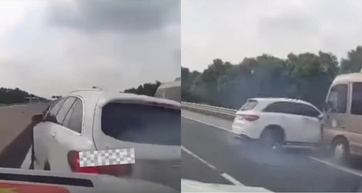 Tranh c&atilde;i Mercedes-Benz vượt ẩu tr&ecirc;n cao tốc H&agrave; Nội &ndash; Hải Ph&ograve;ng v&agrave; c&aacute;i kết bị h&uacute;c văng như b&oacute;ng