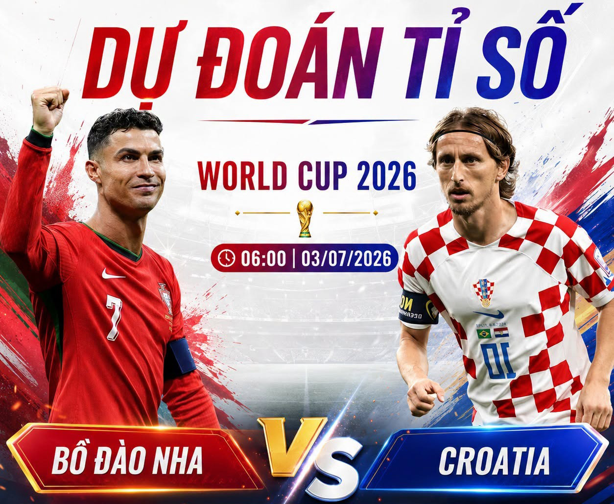 Dự đo&aacute;n tỷ số, kết quả Bồ Đ&agrave;o Nha vs Croatia, 6h ng&agrave;y 3/7- World Cup 2026: CR7 gi&uacute;p Selecao ch&acirc;u &Acirc;u ph&aacute; dớp