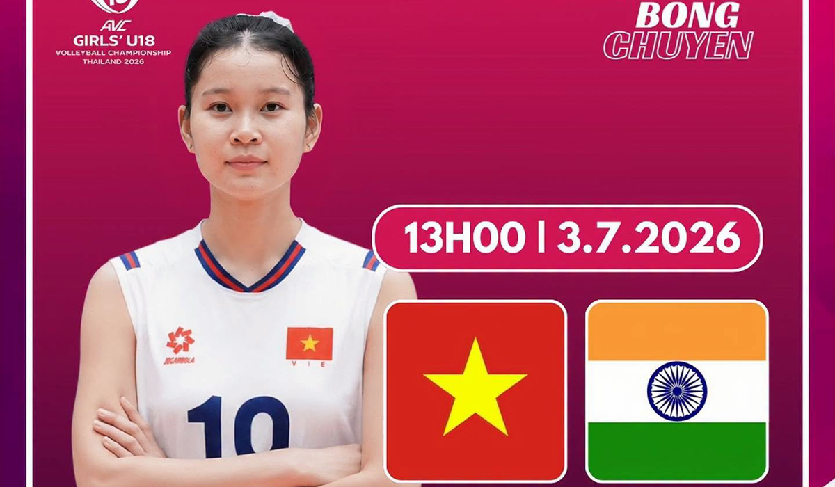 Link xem trực tiếp b&oacute;ng chuyền nữ U18 Việt Nam vs U18 Ấn Độ h&ocirc;m nay 3/7, giải U18 nữ ch&acirc;u &Aacute; 2026