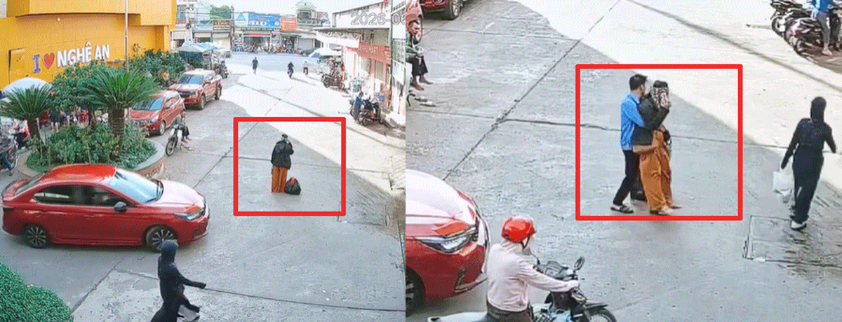 Pha xử l&yacute; g&acirc;y x&ocirc;n xao MXH: Clip nam bảo vệ chạy ra bế người phụ nữ mải nghe điện thoại, chắn lối &ocirc; t&ocirc; đi
