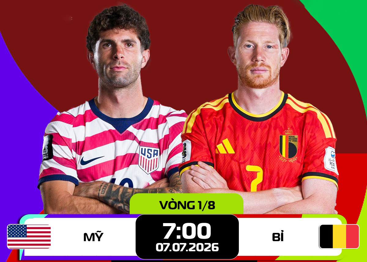 Nhận định b&oacute;ng đ&aacute;, dự đo&aacute;n tỷ số Mỹ vs Bỉ, 7h ng&agrave;y 7/7 - V&ograve;ng 1/8 World Cup 2026: Pulisic tiễn De Bruyne về nước?