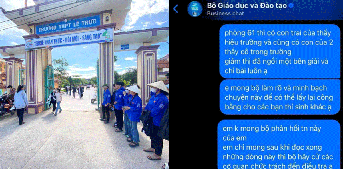 Phản &aacute;nh gi&aacute;m thị chỉ b&agrave;i cho con hiệu trưởng trong ph&ograve;ng thi ở Quảng Trị: Tin n&oacute;ng về 57 c&aacute;n bộ coi thi? 