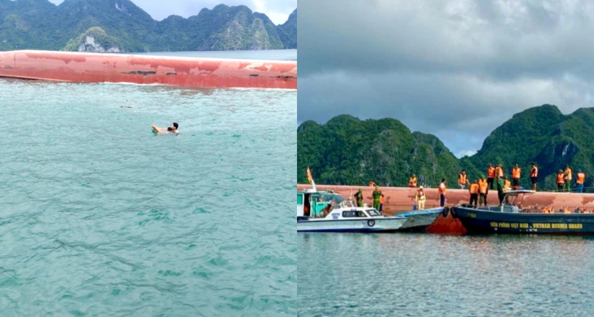 Vụ lật t&agrave;u chở h&agrave;ng ở V&acirc;n Đồn: Cứu sống 3 người, t&igrave;m thấy 1 thi thể, em trai 1 nạn nh&acirc;n vẫn mất t&iacute;ch