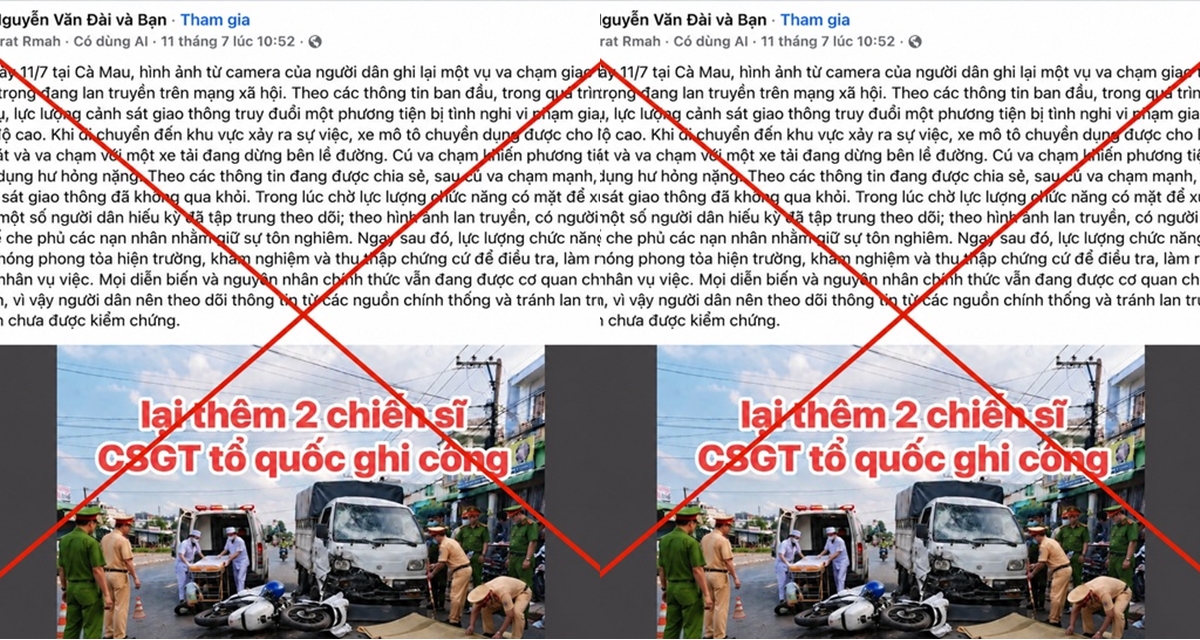 Sự thật th&ocirc;ng tin CSGT truy đuổi g&acirc;y tai nạn ở C&agrave; Mau đang lan truyền tr&ecirc;n MXH