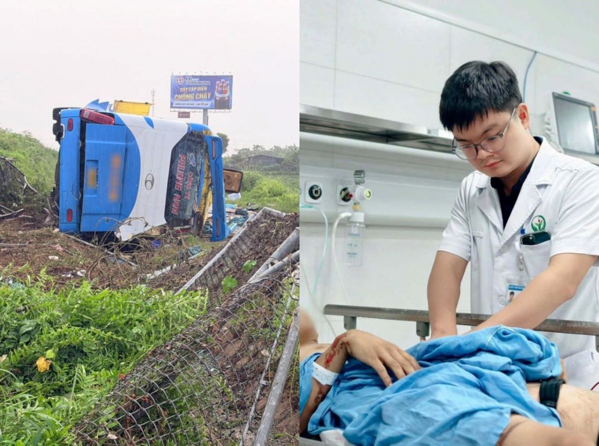 Nạn nh&acirc;n vụ xe kh&aacute;ch lao khỏi cao tốc Ph&aacute;p V&acirc;n - Cầu Giẽ: C&oacute; người đa chấn thương nguy kịch