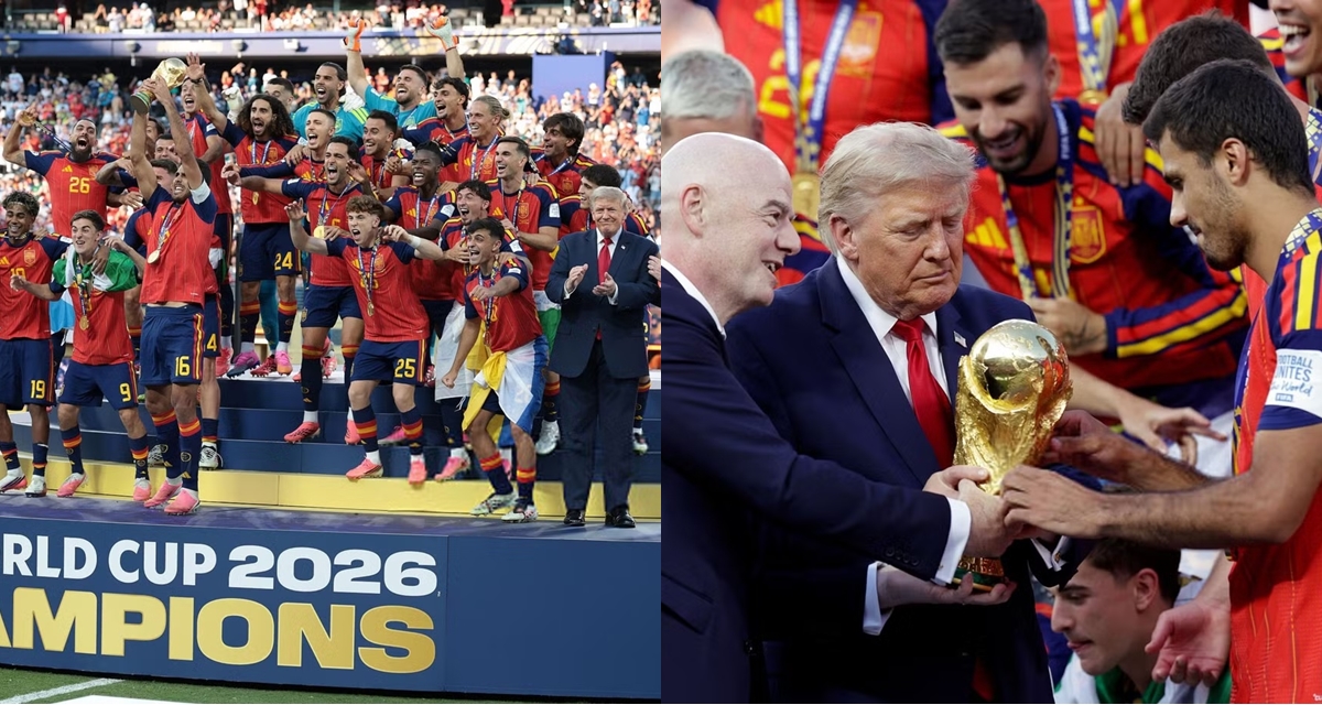 L&yacute; do T&acirc;y Ban Nha kh&ocirc;ng được đưa c&uacute;p v&agrave;ng World Cup 2026 về nước m&agrave; chỉ được cầm bản sao