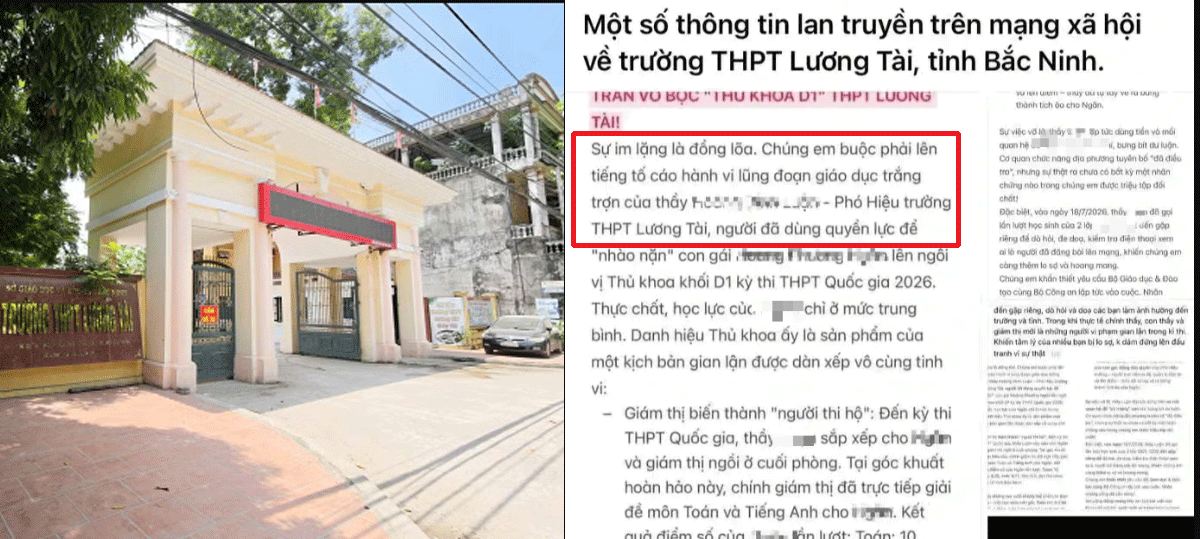 Vụ tố gi&aacute;m thị giải b&agrave;i cho con g&aacute;i hiệu ph&oacute; ở Bắc Ninh: Sở GD-ĐT tỉnh v&agrave; gi&aacute;m thị coi thi l&ecirc;n tiếng