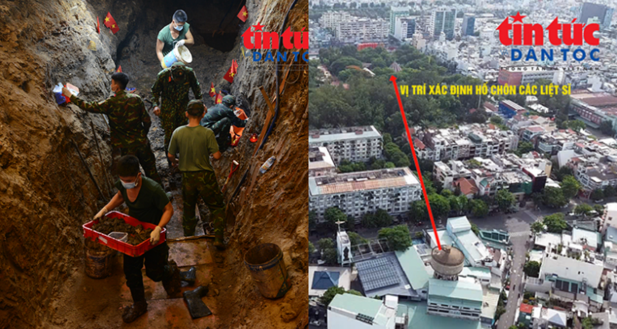 Tin mới vụ quy tập h&agrave;i cốt liệt sĩ ở C&ocirc;ng vi&ecirc;n L&ecirc; Thị Ri&ecirc;ng: Hố ch&ocirc;n tập thể thứ hai với 4 h&agrave;i cốt