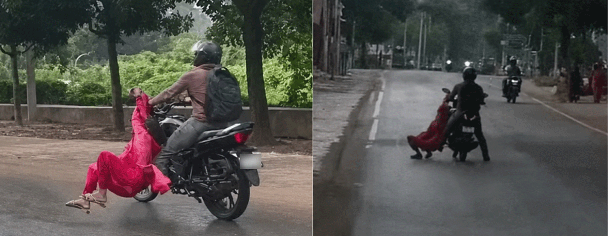Người phụ nữ b&aacute;m đầu xe m&aacute;y, bị bạn trai k&eacute;o l&ecirc; nhiều m&eacute;t tr&ecirc;n đường: H&eacute; lộ nguồn cơn vụ việc?