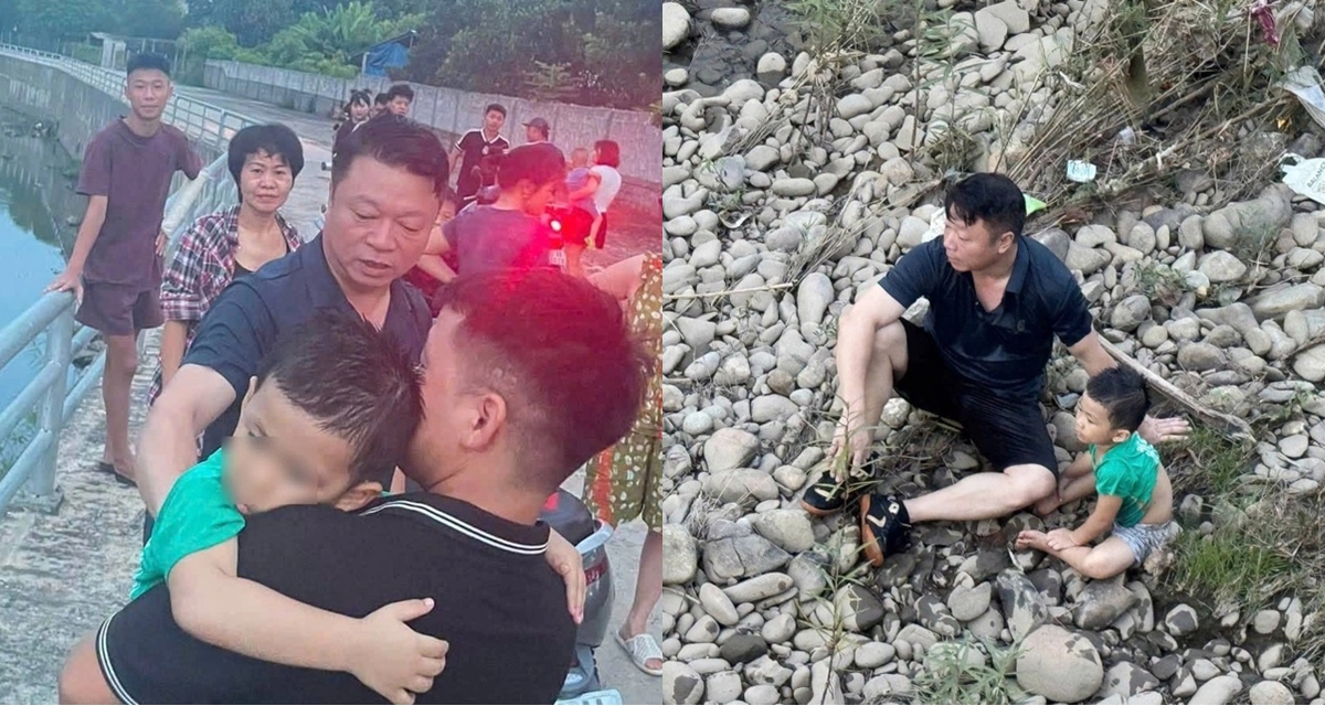 Lời kể của c&aacute;n bộ x&atilde; ở Th&aacute;i Nguy&ecirc;n bơi gần 100m giữa d&ograve;ng nước xiết để cứu ch&aacute;u b&eacute; 4 tuổi