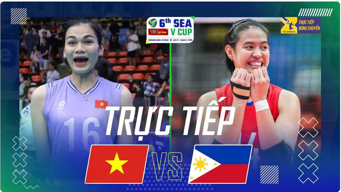 Xem trực tiếp b&oacute;ng chuyền nữ Việt Nam vs Philippines ở đ&acirc;u, k&ecirc;nh n&agrave;o? Link xem SEA V.Cup 2026 mới nhất