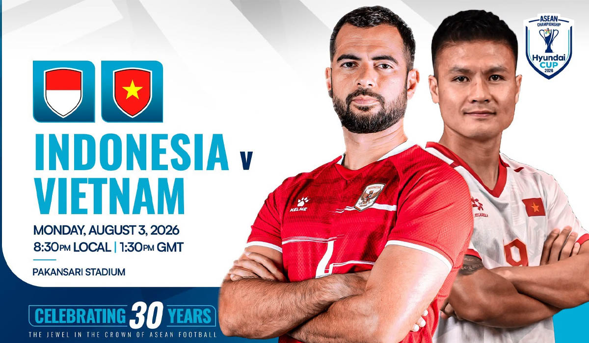 Trực tiếp b&oacute;ng đ&aacute; Indonesia vs Việt Nam h&ocirc;m nay 3/8 - Link xem trực tiếp AFF Cup 2026 tr&ecirc;n VTV6