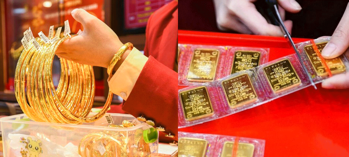 Gi&aacute; v&agrave;ng h&ocirc;m nay 4/8 (trưa 4/8) biến động kh&ocirc;ng ngờ: Trong nước giảm mất mốc quan trọng, thế giới bật tăng