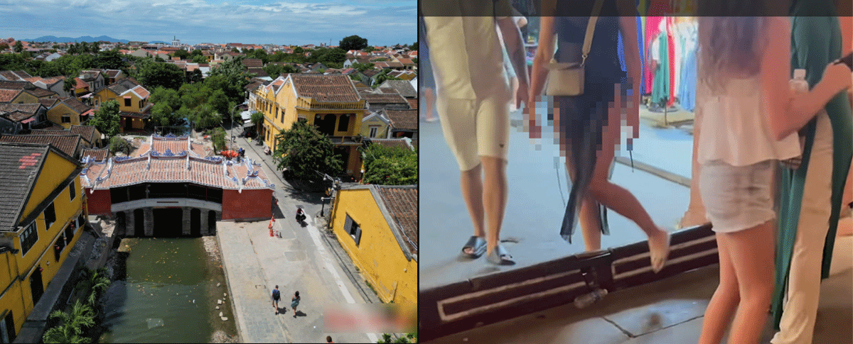 Clip nữ du kh&aacute;ch mặc đồ xuy&ecirc;n thấu tại di t&iacute;ch Ch&ugrave;a Cầu, phản ứng g&acirc;y ch&uacute; &yacute; của hướng dẫn vi&ecirc;n?