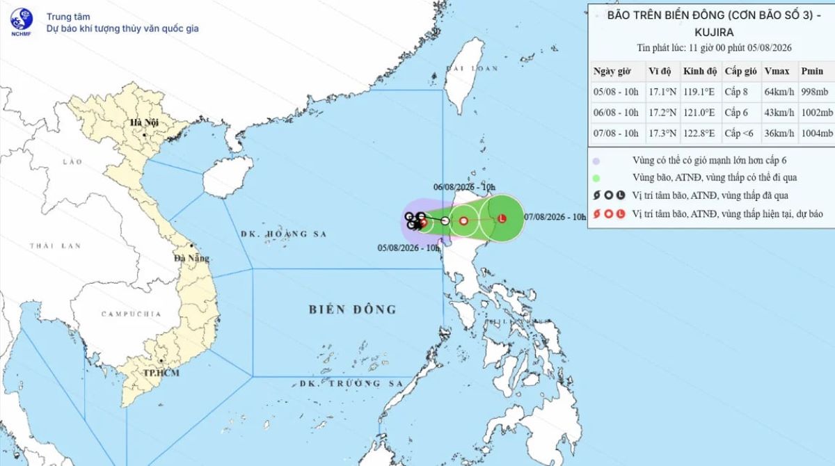 Cập nhật tin b&atilde;o mới nhất: B&atilde;o Kujira thẳng tiến Philippines, dự b&aacute;o hướng đi ch&iacute;nh x&aacute;c nhất