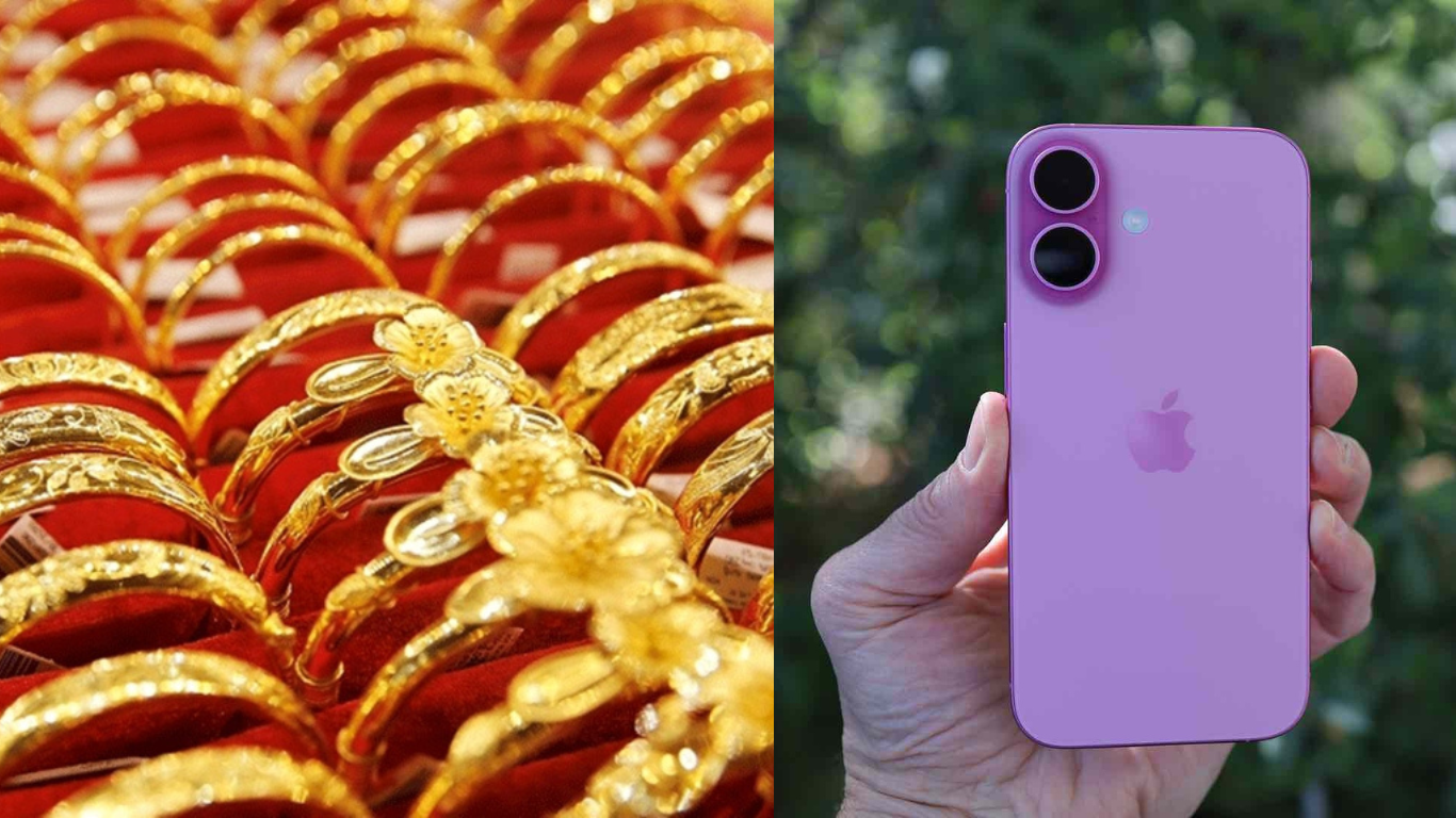 Gi&aacute; v&agrave;ng h&ocirc;m nay trưa 6/8 tăng sốc, mức ch&ecirc;nh lệch trong nước thế giới thấp kỷ lục, iPhone 16 rẻ