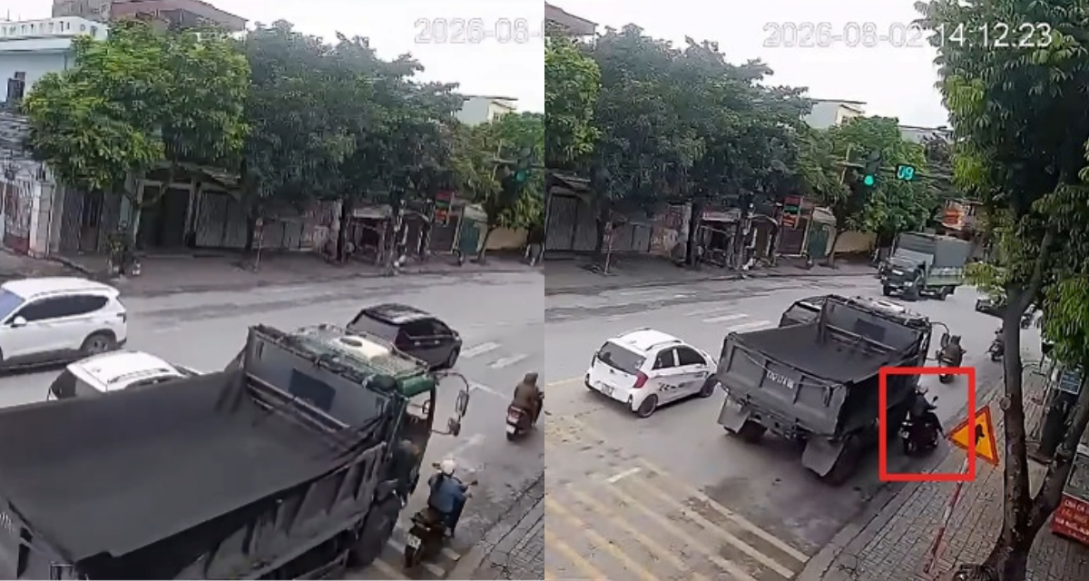 Hưng Y&ecirc;n: Xe tải vượt ẩu ch&egrave;n người phụ nữ tử vong tại chỗ, camera ghi lại diễn biến vụ việc