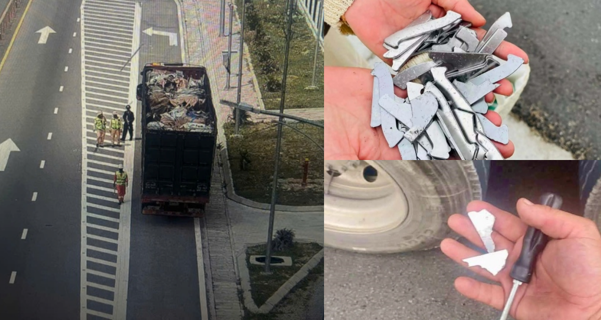 Xe đầu k&eacute;o l&agrave;m rơi mảnh sắt khiến hơn 120 &ocirc; t&ocirc; thủng lốp tr&ecirc;n cao tốc, ph&aacute;t hiện th&ecirc;m nhiều vi phạm 