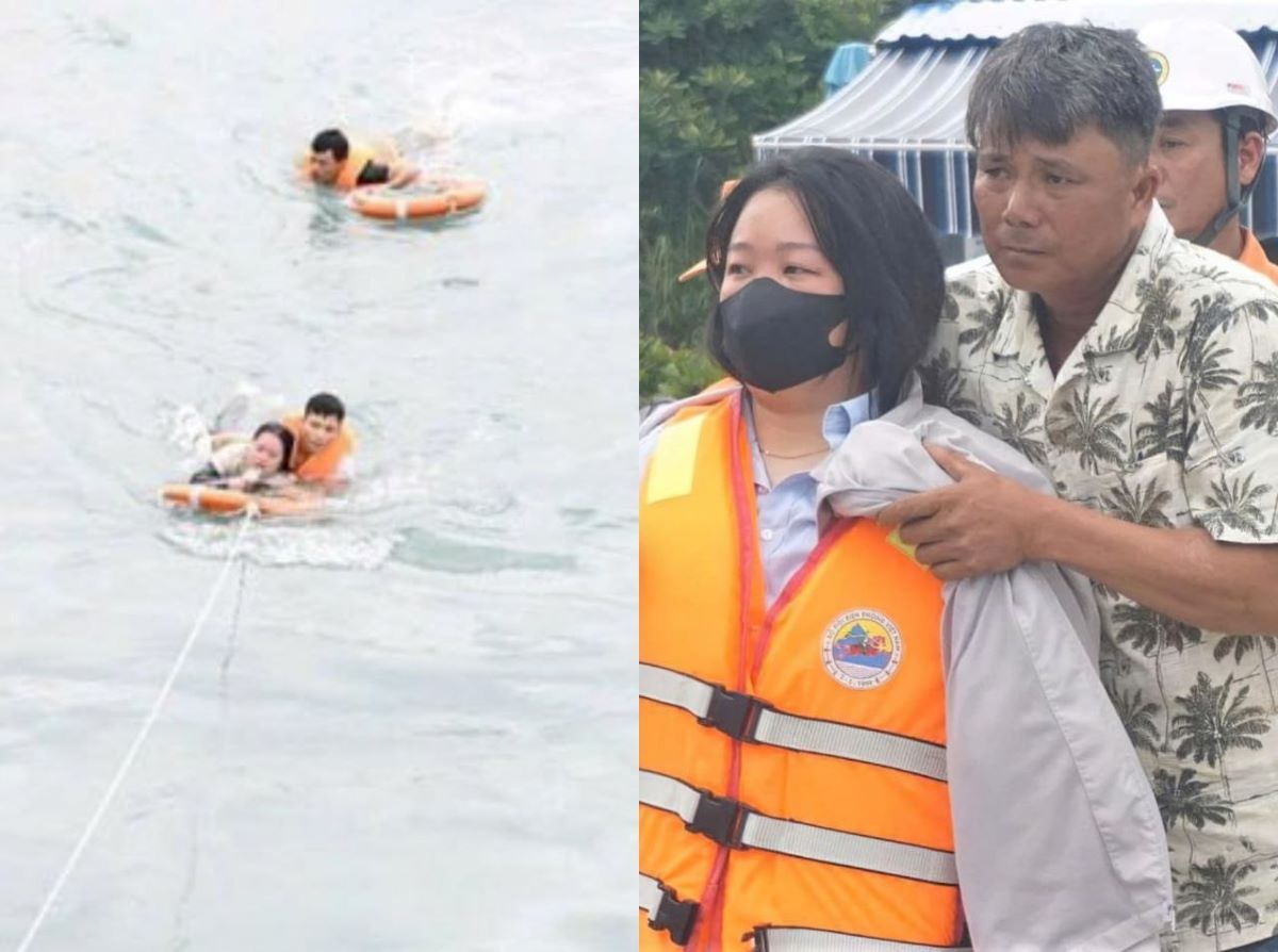 Khoảnh khắc người cha bật kh&oacute;c khi con g&aacute;i sống s&oacute;t trở về sau hơn 8 giờ l&ecirc;nh đ&ecirc;nh tr&ecirc;n biển