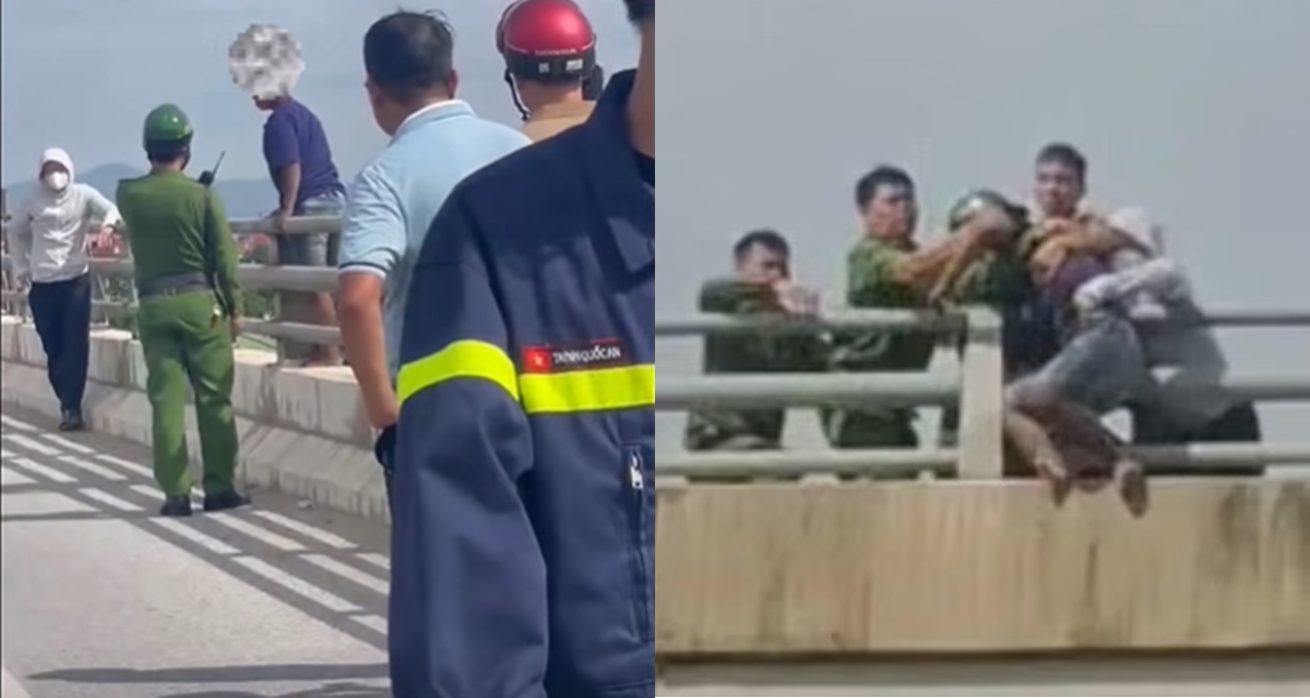 Nghệ An: Danh t&iacute;nh nam thanh ni&ecirc;n 18 tuổi say rượu đ&ograve;i nhảy cầu được c&ocirc;ng an cứu th&agrave;nh c&ocirc;ng