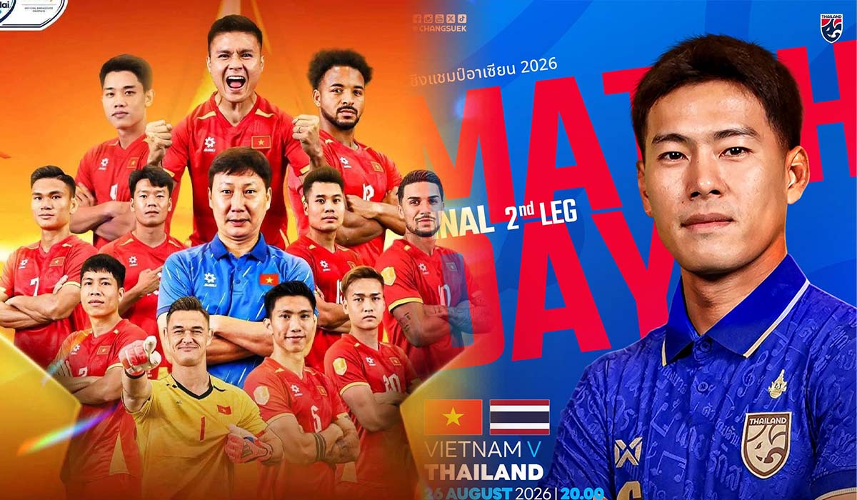 TRỰC TIẾP b&oacute;ng đ&aacute; Việt Nam vs Th&aacute;i Lan h&ocirc;m nay 26/8 - Link xem trực tiếp AFF Cup 2026 tr&ecirc;n VTV6, VTVGo