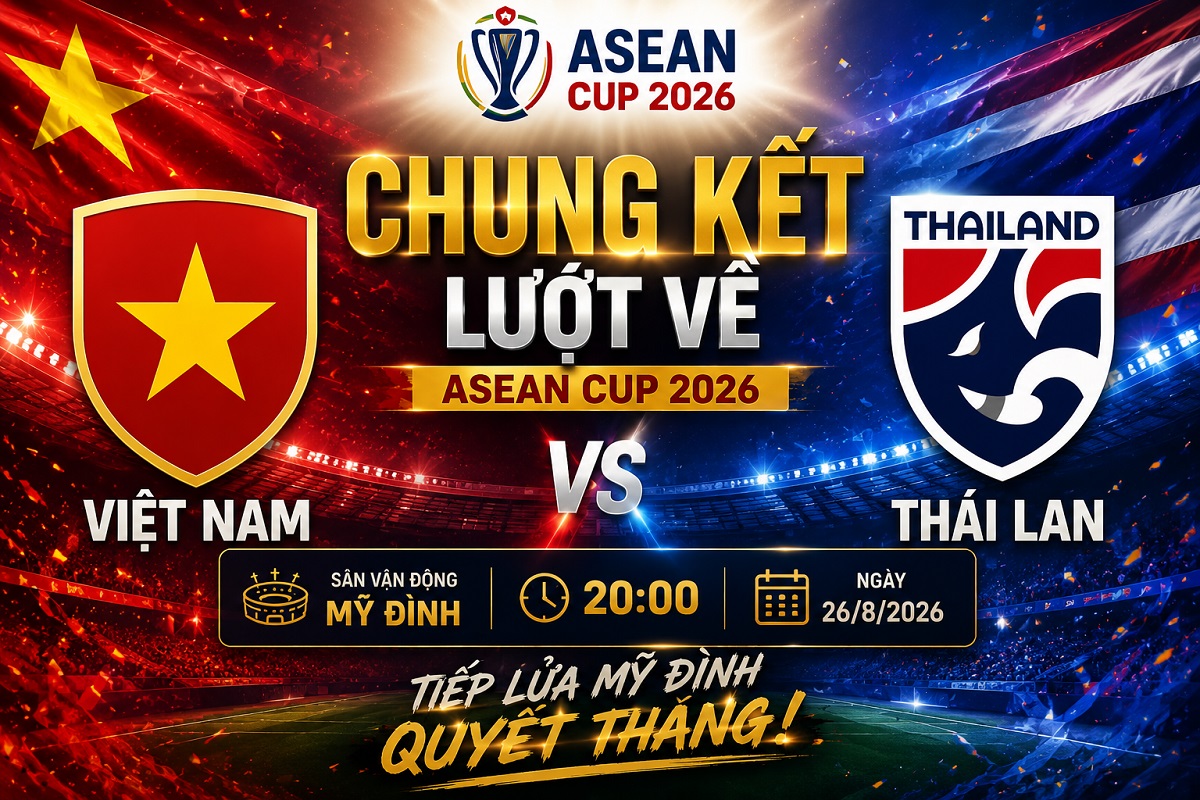 VTV trực tiếp Việt Nam vs Th&aacute;i Lan - Link xem trực tiếp AFF Cup 2026 h&ocirc;m nay 26/8 tr&ecirc;n VTV6 v&agrave; VTVGo