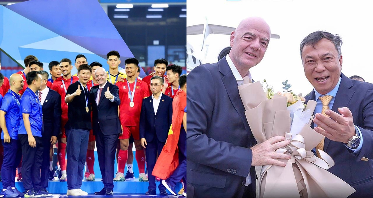 Chủ tịch FIFA n&oacute;i 1 c&acirc;u khiến NHM Việt Nam tự h&agrave;o sau trận chung kết, b&aacute;o tin vui cho nh&agrave; v&ocirc; địch