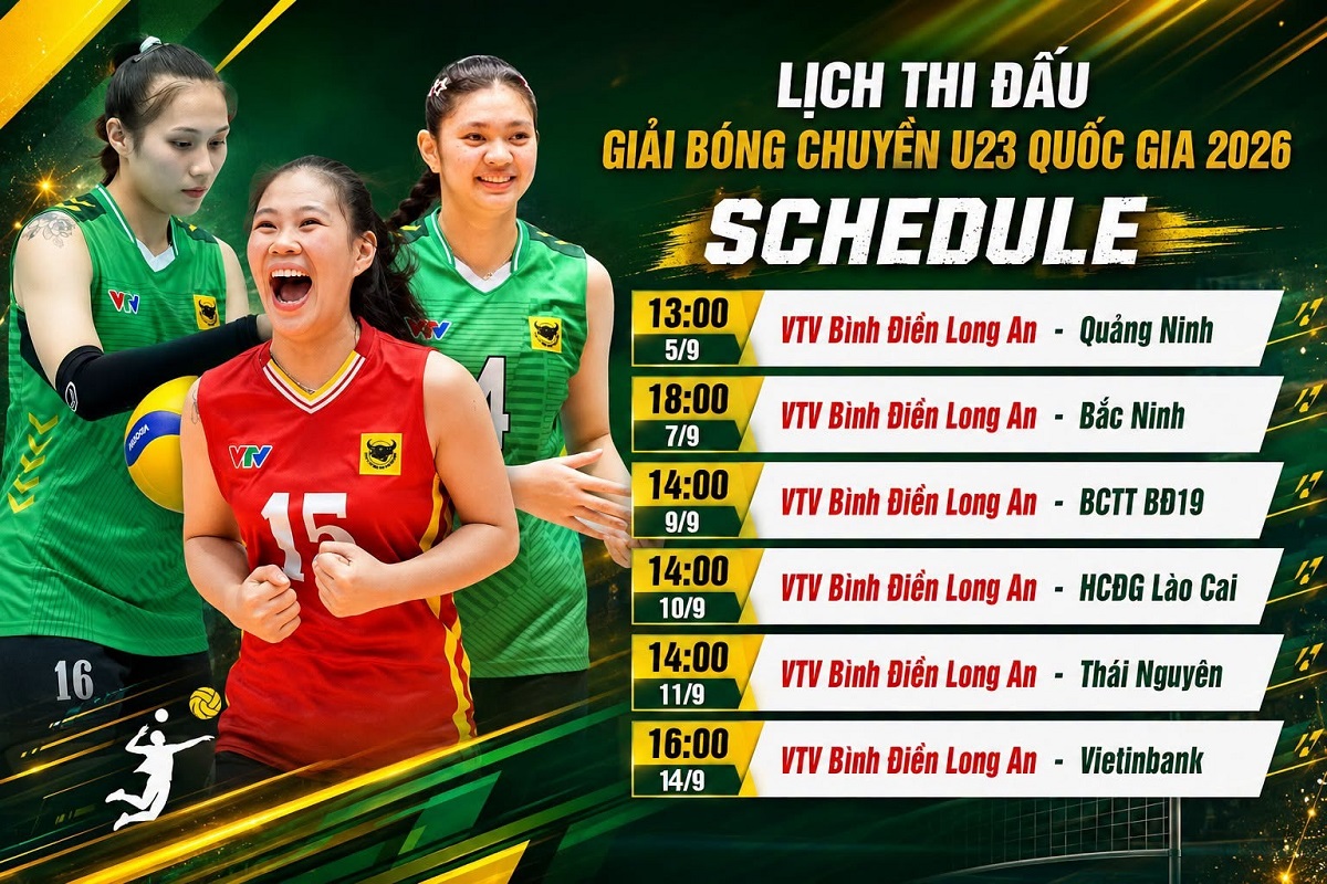 VTV trực tiếp b&oacute;ng chuyền nữ VTV B&igrave;nh Điền Long An vs Kinh Bắc Bắc Ninh - Link xem b&oacute;ng chuyền U23 VĐQG 2026