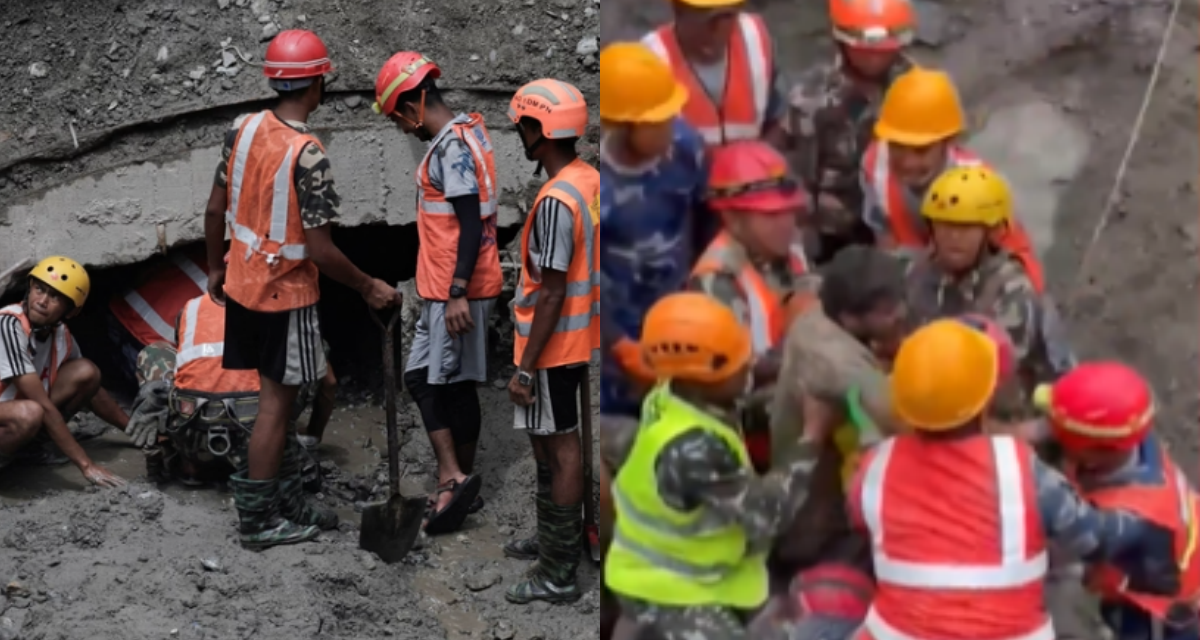 Ph&eacute;p m&agrave;u giữa lũ qu&eacute;t ở Nepal: 2 c&ocirc;ng nh&acirc;n sống s&oacute;t sau 9 ng&agrave;y bị ch&ocirc;n v&ugrave;i trong đường hầm thủy điện