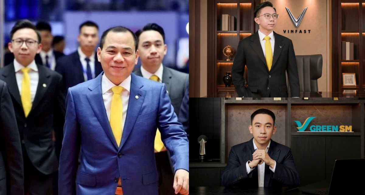 Hai con trai của tỷ ph&uacute; Phạm Nhật Vượng thay cha mẹ điều h&agrave;nh VinFast, GSM
