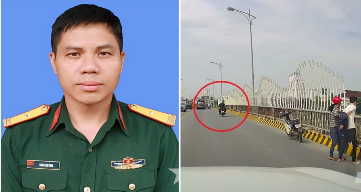 Camera ghi lại khoảnh khắc thiếu t&aacute; Trần Văn T&ugrave;ng lao xuống s&ocirc;ng cứu người, đ&atilde; r&otilde; l&yacute; do nam thanh ni&ecirc;n nghĩ quẩn