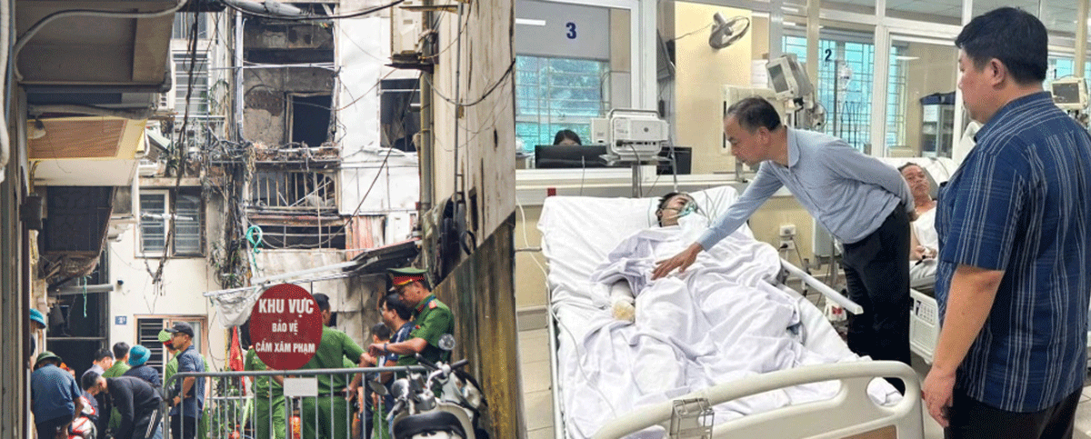 Vụ ch&aacute;y nh&agrave; 5 người tử vong ở H&agrave; Nội: Tin mới về sức khỏe 2 nạn nh&acirc;n, 1 người nhảy từ tầng 4 xuống