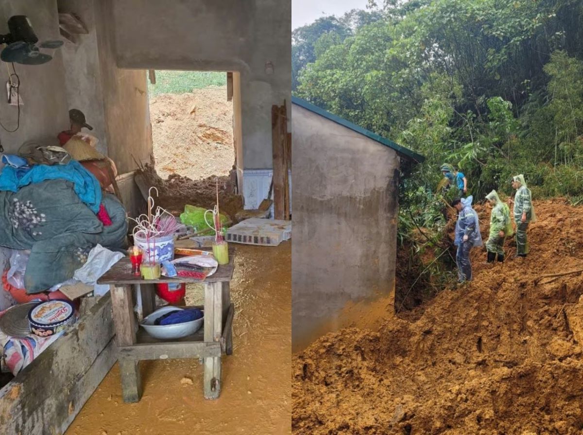 Hiện trường vụ sạt lở đất ở Ph&uacute; Thọ: 3 người trong một gia đ&igrave;nh tử vong