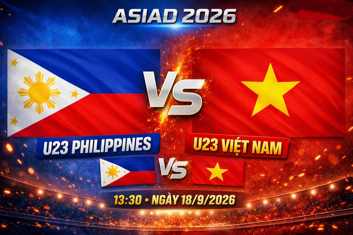 Kết quả b&oacute;ng đ&aacute; U23 Philippines vs U23 Việt Nam - Cập nhật link xem trực tiếp ASIAD 2026 tr&ecirc;n VTV6