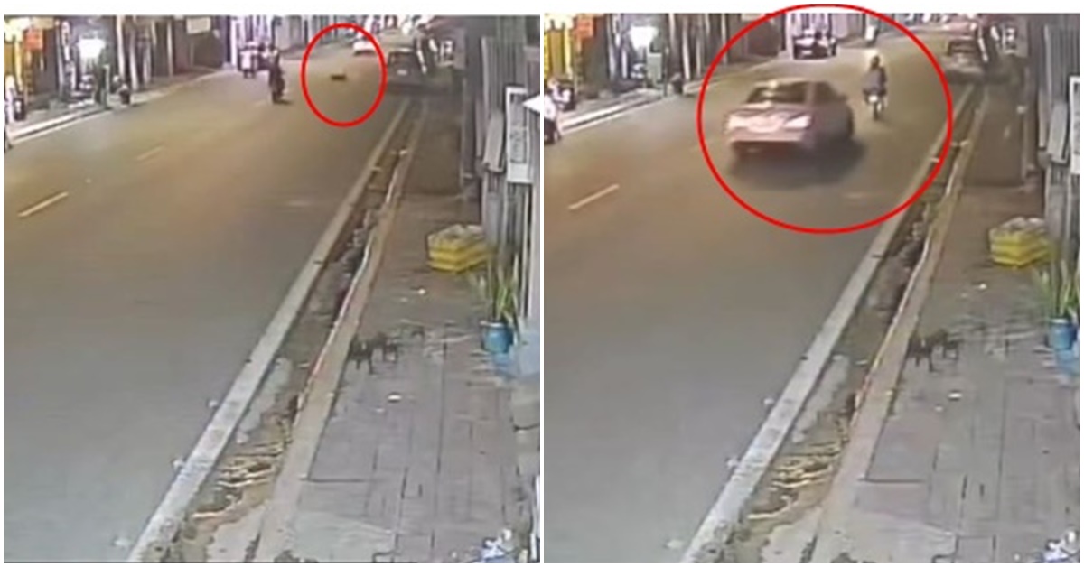 X&ocirc;n xao clip xe sang ph&oacute;ng như bay t&ocirc;ng v&agrave;o 1 xe m&aacute;y khiến 2 người văng l&ecirc;n cao rồi bỏ trốn