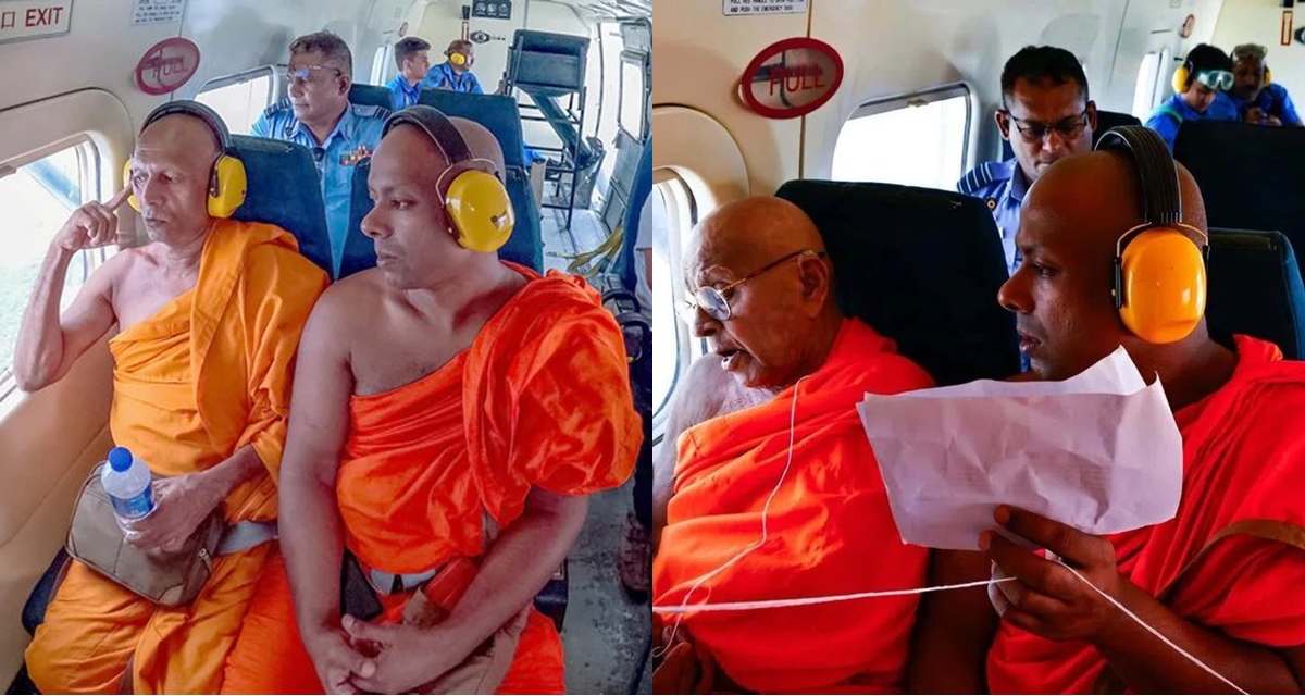 Sri Lanka thỉnh 3 nh&agrave; sư l&ecirc;n m&aacute;y bay rải nước th&aacute;nh để &lsquo;cứu đất nước&rsquo;, chuyện kỳ lạ xuất hiện