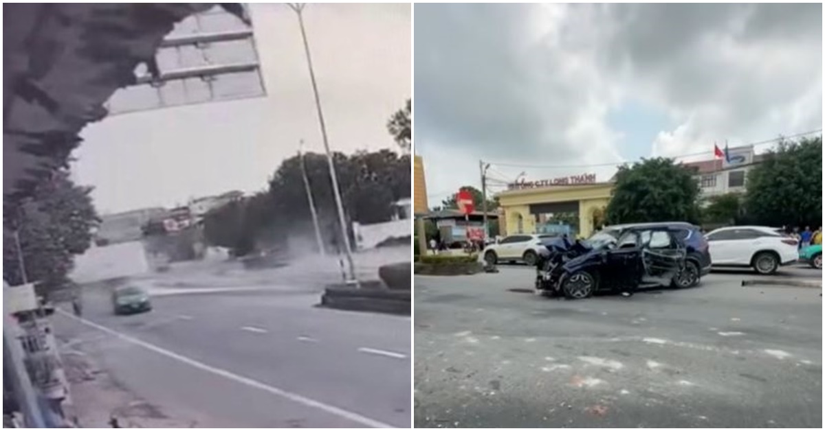 Camera ghi lại tai nạn li&ecirc;n ho&agrave;n giữa nhiều &ocirc; t&ocirc; tr&ecirc;n QL1A  khiến 1 người chết, 3 người bị thương