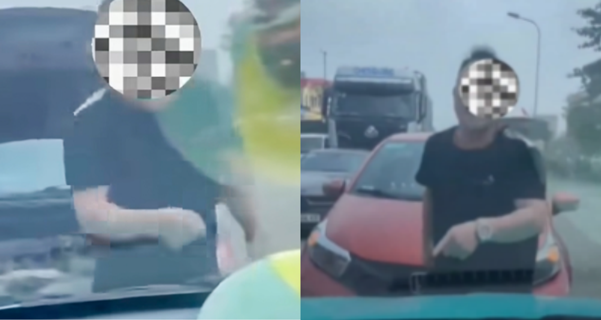 T&agrave;i xế &ocirc; t&ocirc; đi sai phần đường, xuống xe tranh c&atilde;i với người đi đ&uacute;ng: CSGT H&agrave; Nội lập tức v&agrave;o cuộc