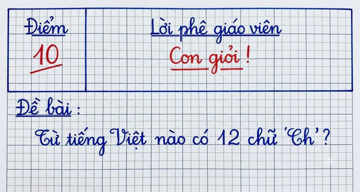 Từ tiếng Việt n&agrave;o chứa tới 12 chữ \