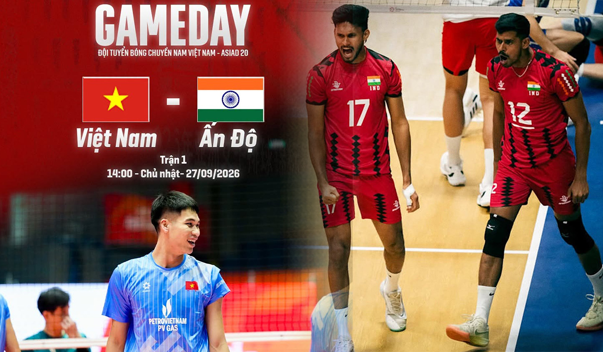 TRỰC TIẾP b&oacute;ng chuyền Việt Nam đấu Ấn Độ h&ocirc;m nay 27/9 - VTV ph&aacute;t s&oacute;ng b&oacute;ng chuyền ASIAD 2026