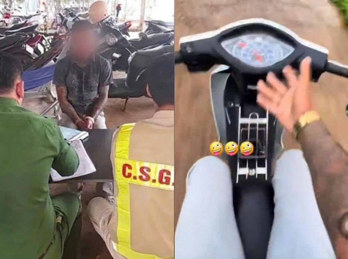 Tự đăng video thả 2 tay khi l&aacute;i xe, thanh ni&ecirc;n ở Gia Lai nhận c&aacute;i kết bất ngờ