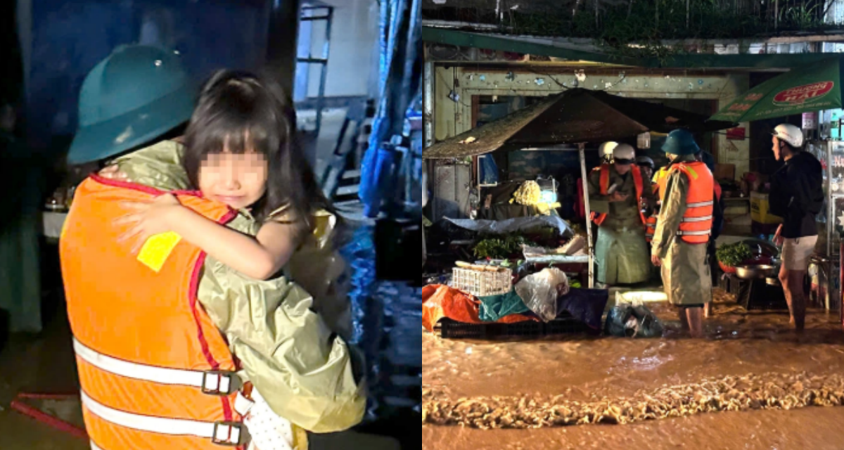 Mưa lớn k&eacute;o d&agrave;i khiến nhiều khu d&acirc;n cư ở L&acirc;m Đồng ngập s&acirc;u, h&agrave;ng chục chiến sĩ xuy&ecirc;n đ&ecirc;m gi&uacute;p d&acirc;n