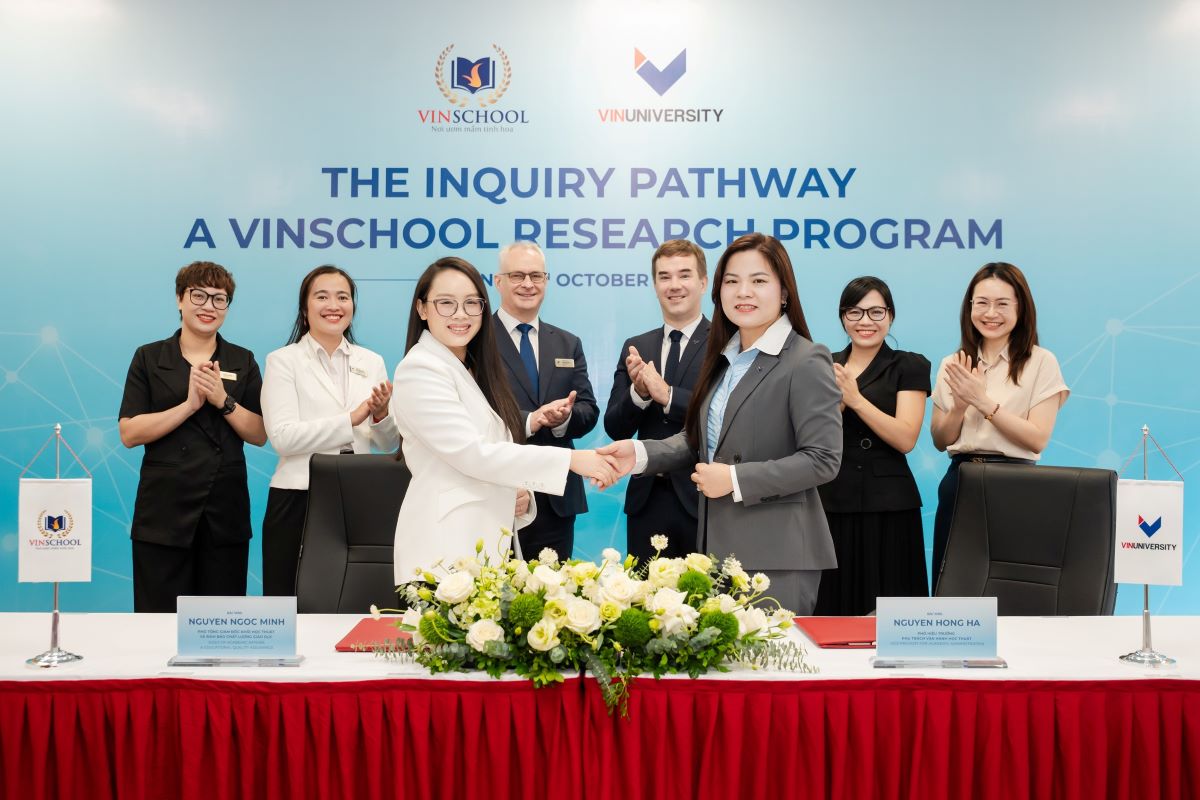 Vinschool v&agrave; VinUni hợp t&aacute;c ph&aacute;t triển năng lực nghi&ecirc;n cứu cho học sinh THPT