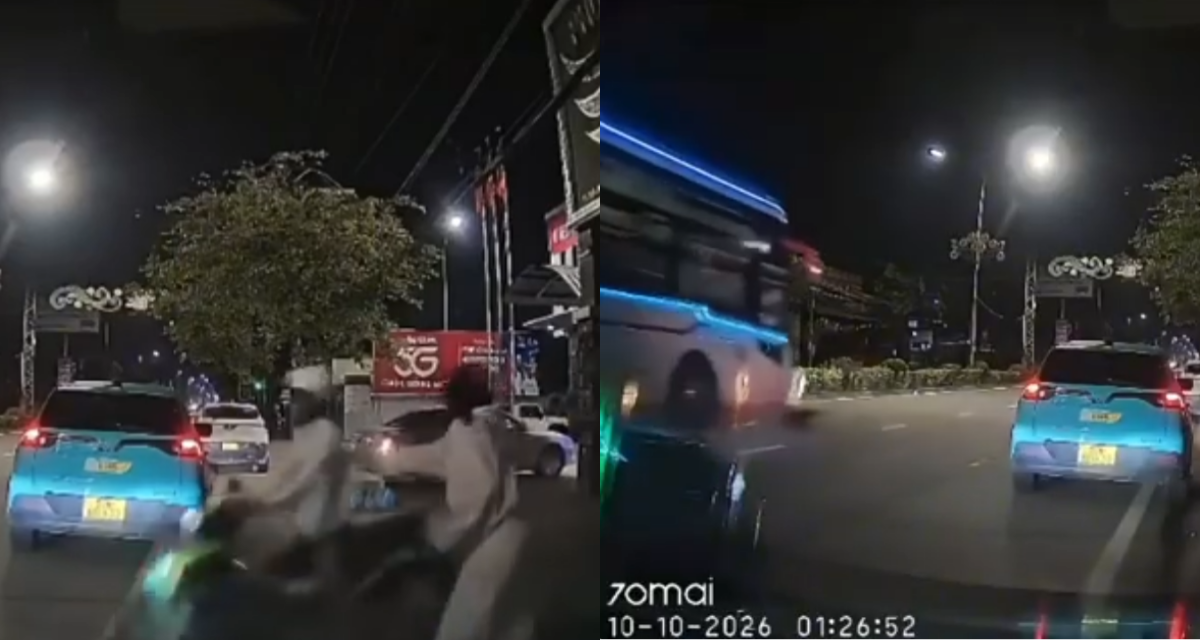 Tr&iacute;ch xuất camera vụ người đ&agrave;n &ocirc;ng lao ra đường sau c&atilde;i nhau với bạn g&aacute;i, bị xe kh&aacute;ch t&ocirc;ng văng