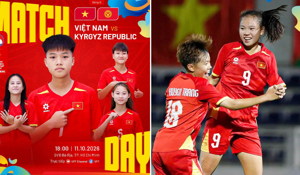 Kết quả, tỷ số U17 Việt Nam vs U17 Kyrgyzstan h&ocirc;m nay 11/10 - VL U17 ch&acirc;u &Aacute; 2027: Cột mốc lịch sử